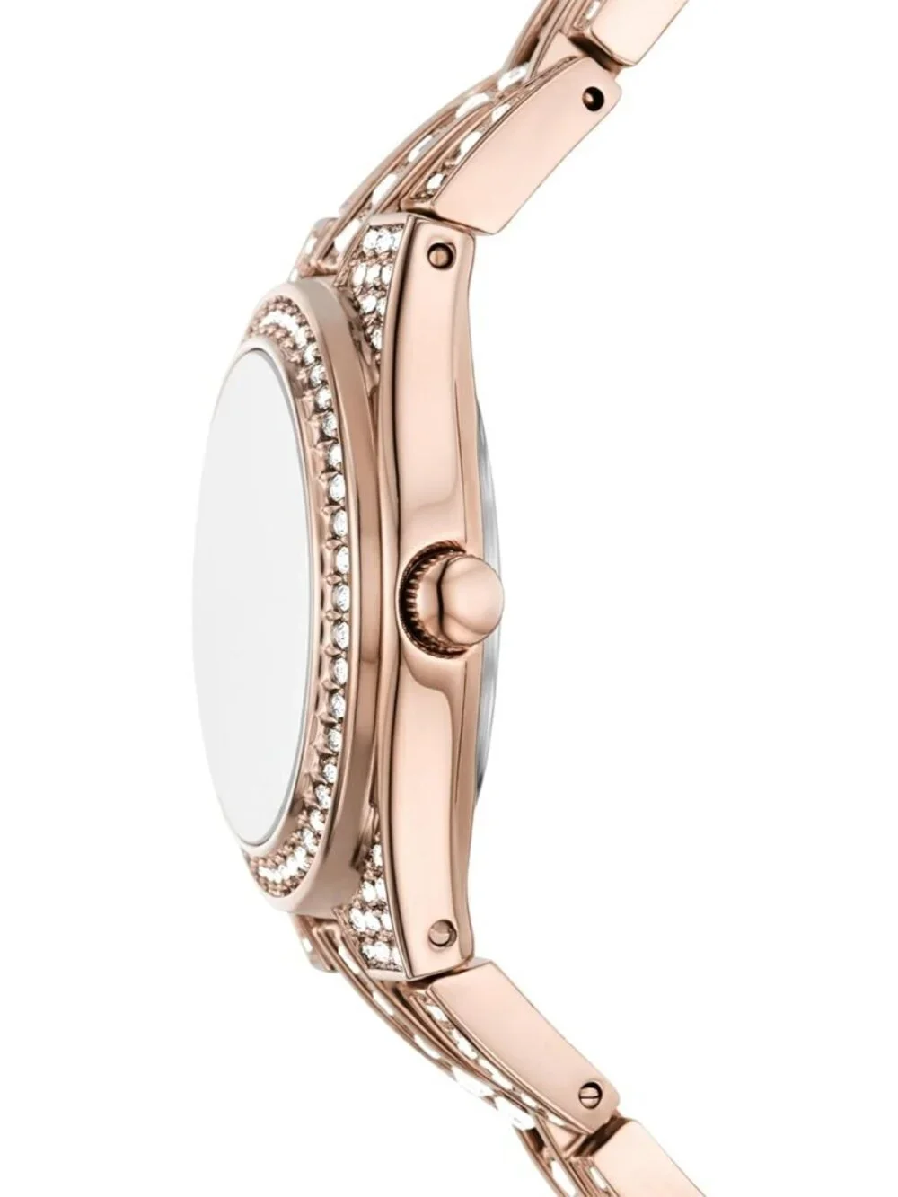 Relic Women's Rose Gold Analog Quartz Fossil Queen's Court Diamond Luxury Watch
